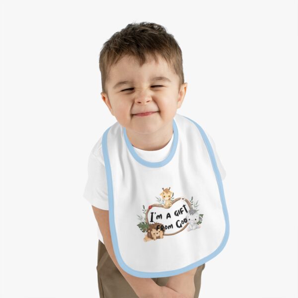 Cute Animal Baby Bib - "I'm a Gift from God" Design - Image 6
