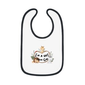 Cute Animal Baby Bib - "I'm a Gift from God" Design