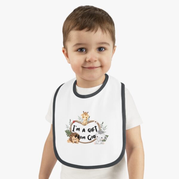 Cute Animal Baby Bib - "I'm a Gift from God" Design - Image 2