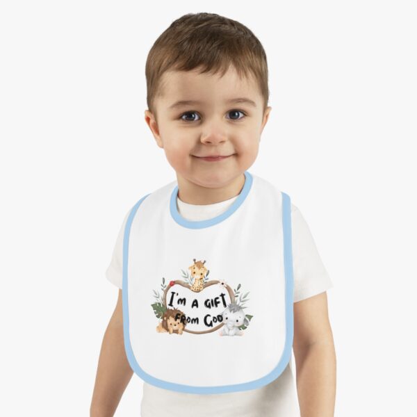 Cute Animal Baby Bib - "I'm a Gift from God" Design - Image 5