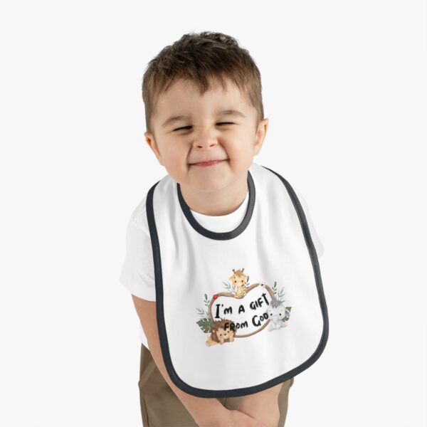 Cute Animal Baby Bib - "I'm a Gift from God" Design - Image 3