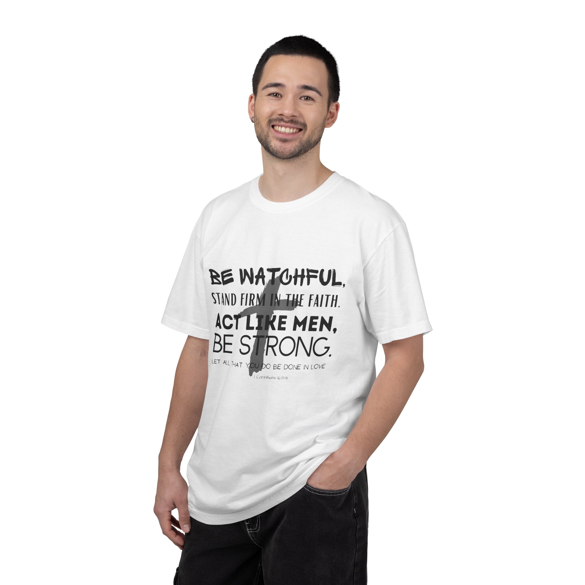 Christian Faith T-Shirt — "Be Watchful, Stand Firm" Inspirational Scripture Tee - Image 5
