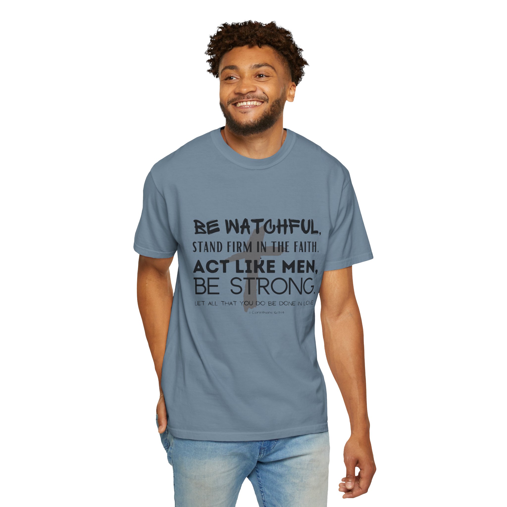 Christian Faith T-Shirt — "Be Watchful, Stand Firm" Inspirational Scripture Tee - Image 22