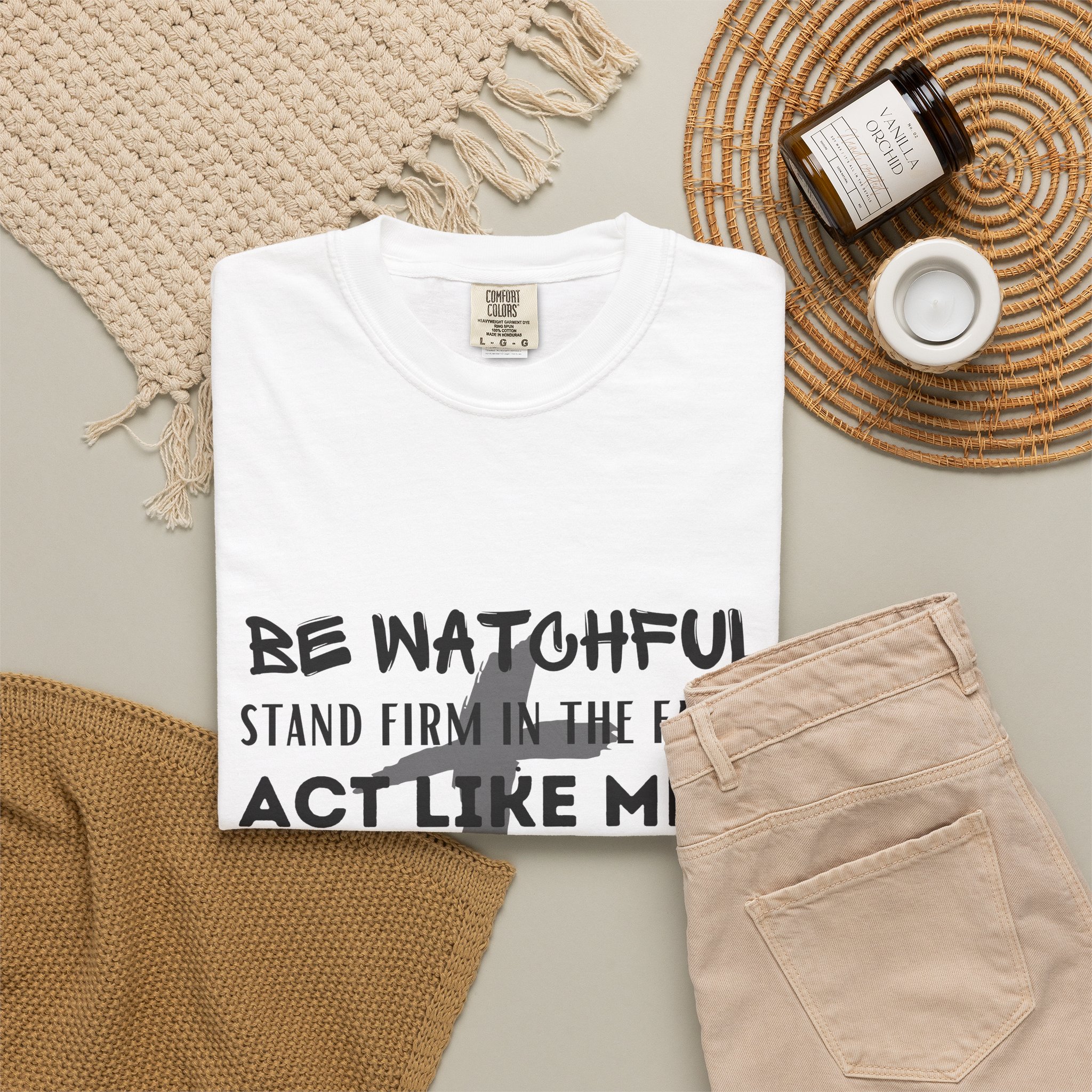Christian Faith T-Shirt — "Be Watchful, Stand Firm" Inspirational Scripture Tee - Image 4